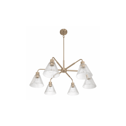 Pleated 6 Light Chandelier - Orvon Lighting