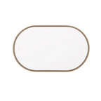 Rachel 40 X 24 inch Satin Brass Framed LED Mirror, Edge Lit - Orvon Lighting