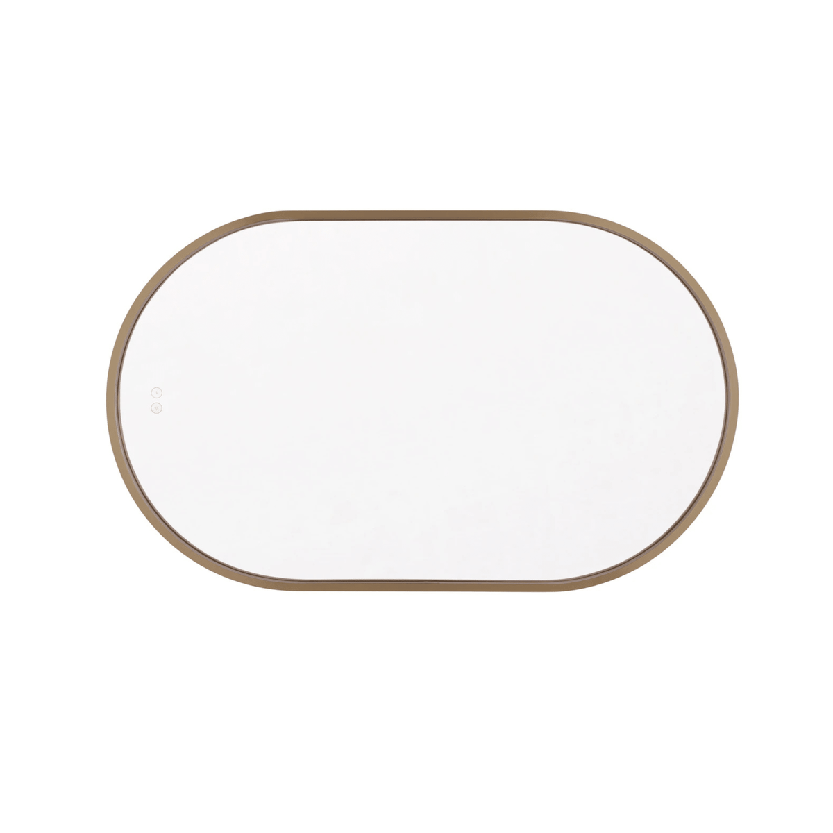 Rachel 40 X 24 inch Satin Brass Framed LED Mirror, Edge Lit - Orvon Lighting