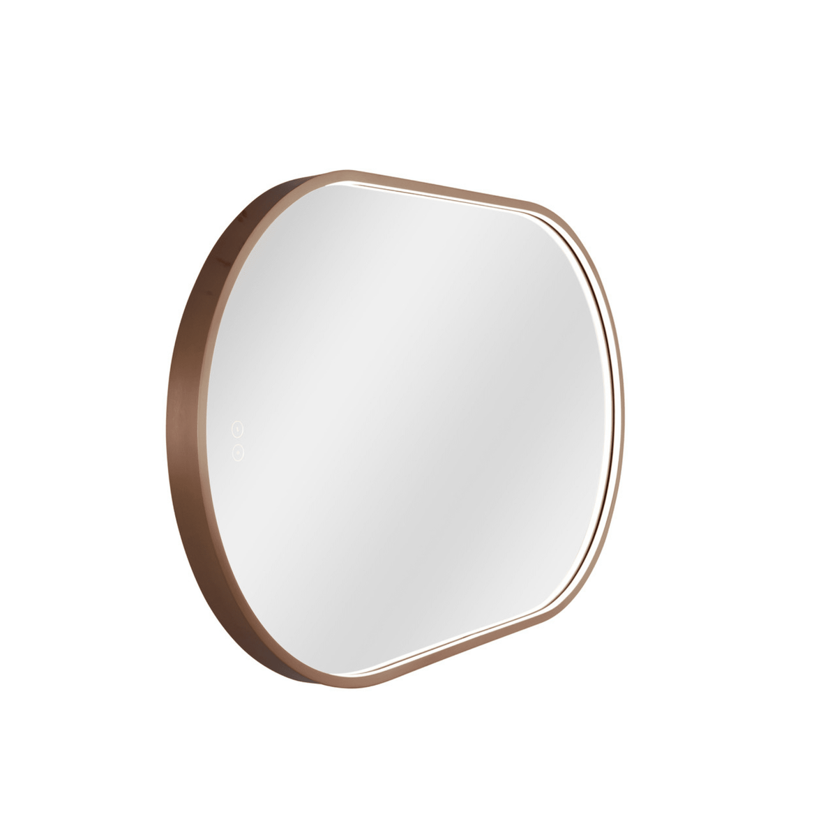 Rachel 40 X 24 inch Satin Brass Framed LED Mirror, Edge Lit - Orvon Lighting