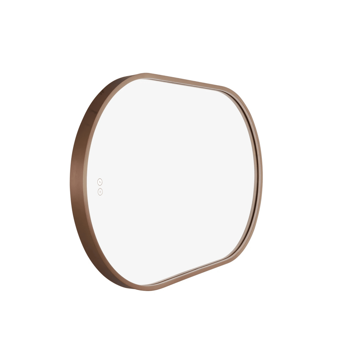 Rachel 40 X 24 inch Satin Brass Framed LED Mirror, Edge Lit - Orvon Lighting