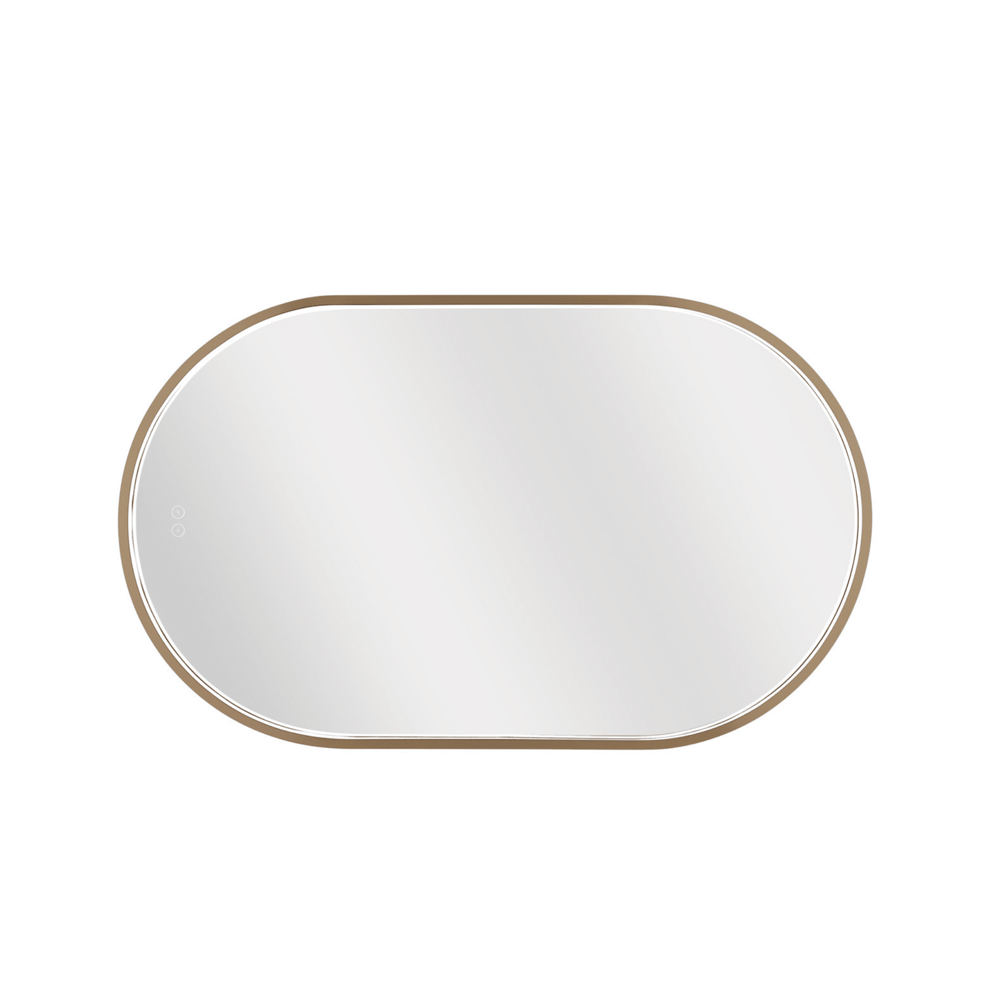 Rachel 40 X 24 inch Satin Brass Framed LED Mirror, Edge Lit - Orvon Lighting