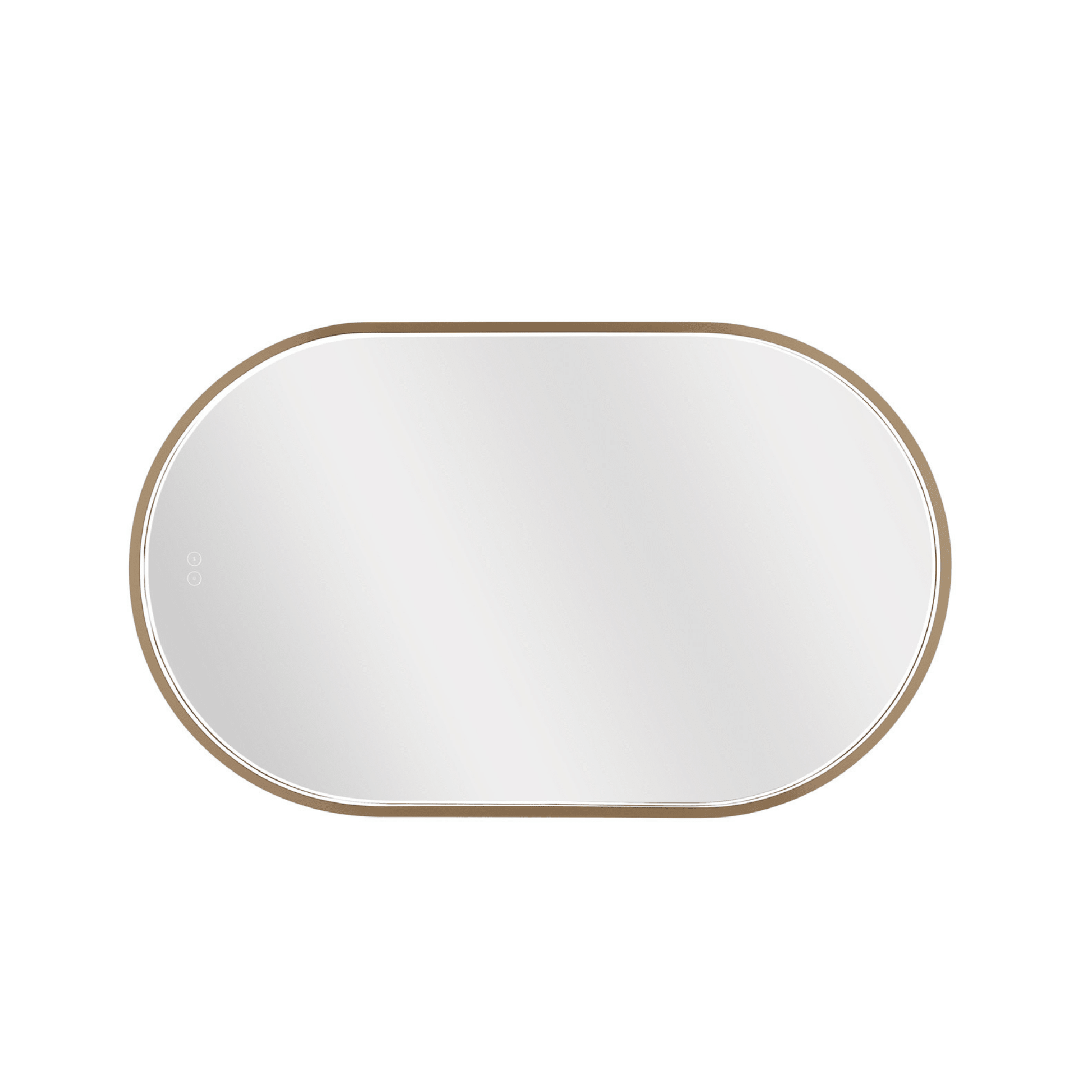 Rachel 40 X 24 inch Satin Brass Framed LED Mirror, Edge Lit - Orvon Lighting