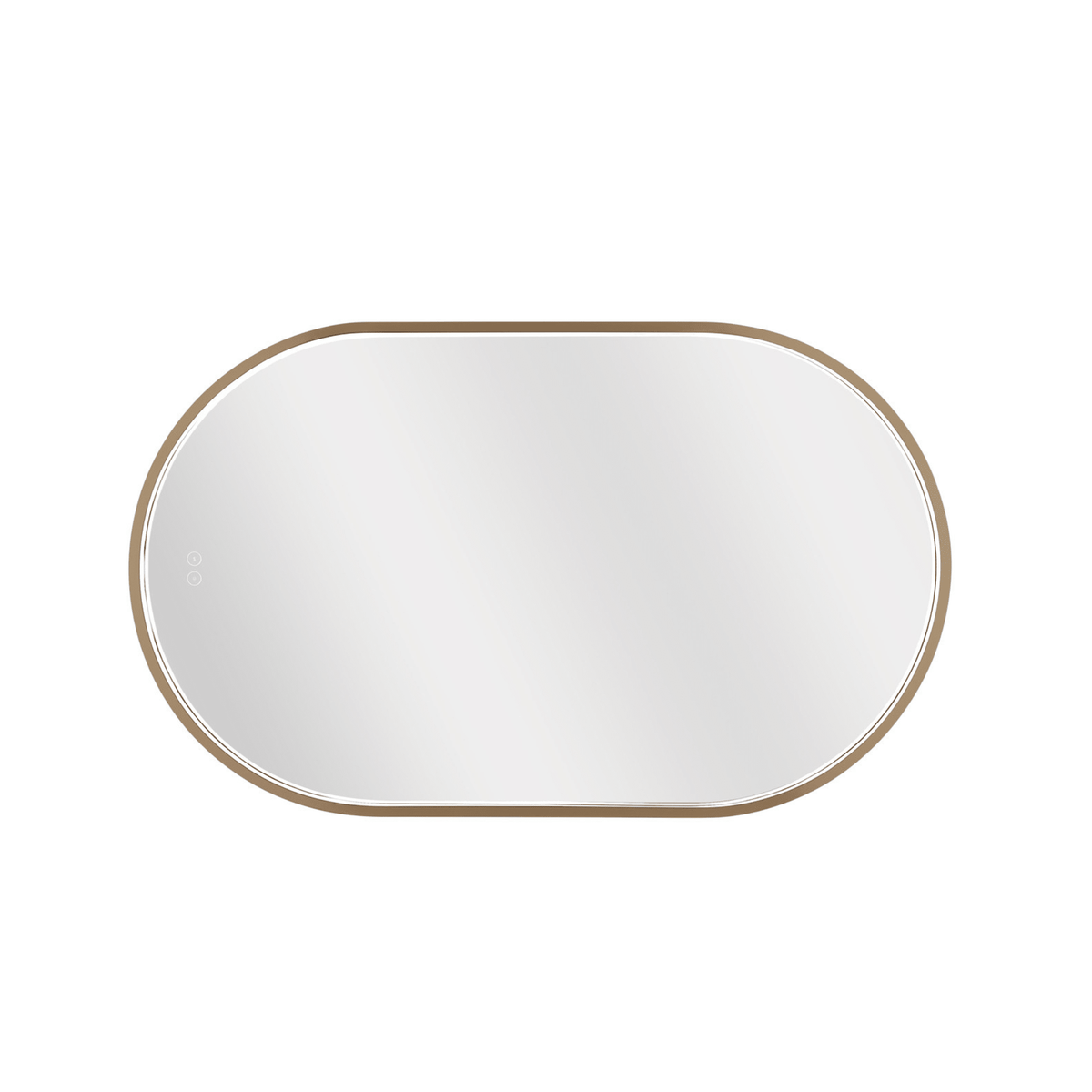 Rachel 40 X 24 inch Satin Brass Framed LED Mirror, Edge Lit - Orvon Lighting
