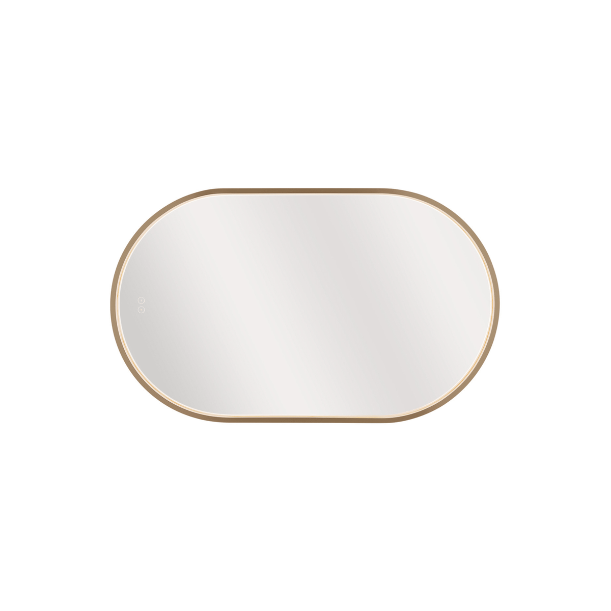 Rachel 40 X 24 inch Satin Brass Framed LED Mirror, Edge Lit - Orvon Lighting