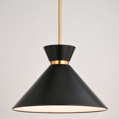 Racine 15 - in 1 Light Pendant Matte Black,White and Natural Brass - Orvon Lighting