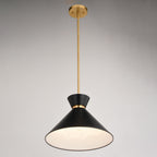 Racine 15 - in 1 Light Pendant Matte Black,White and Natural Brass - Orvon Lighting