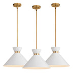 Racine 15 - in 1 Light Pendant Matte Black,White and Natural Brass - Orvon Lighting