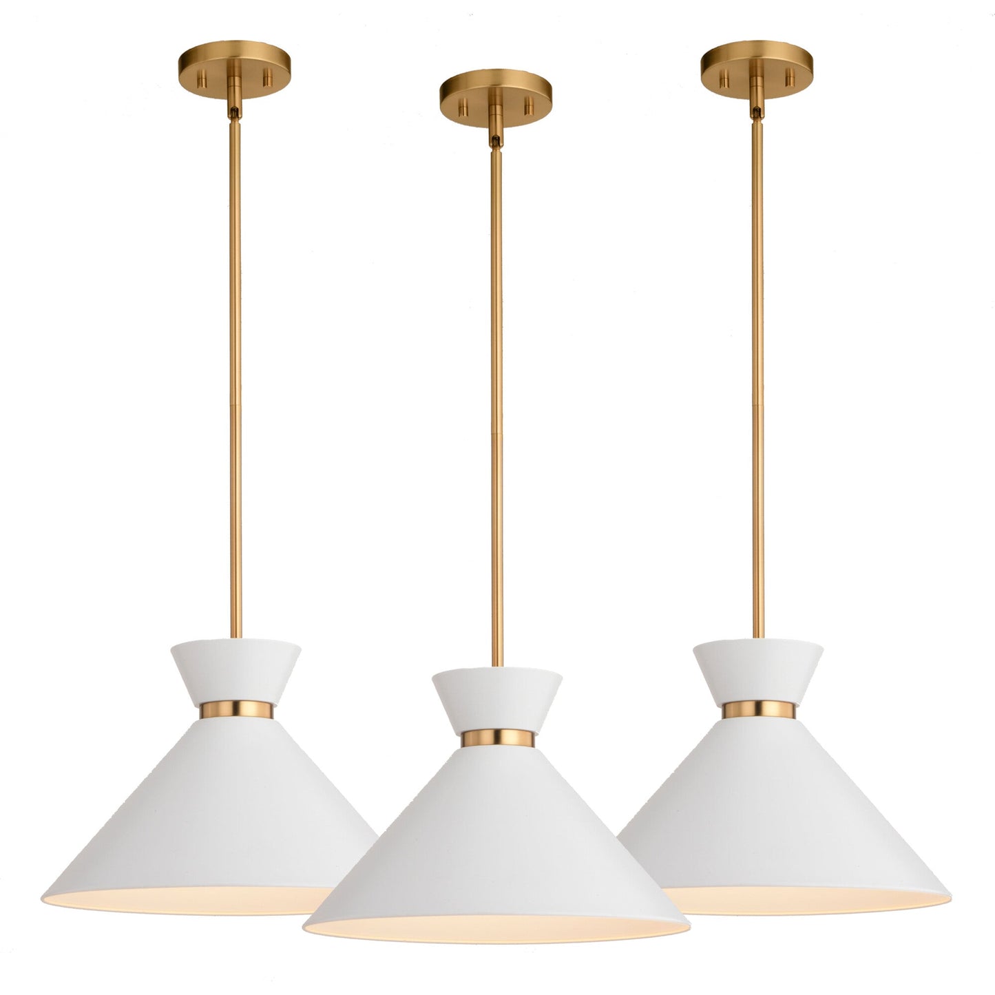 Racine 15 - in 1 Light Pendant Matte Black,White and Natural Brass - Orvon Lighting