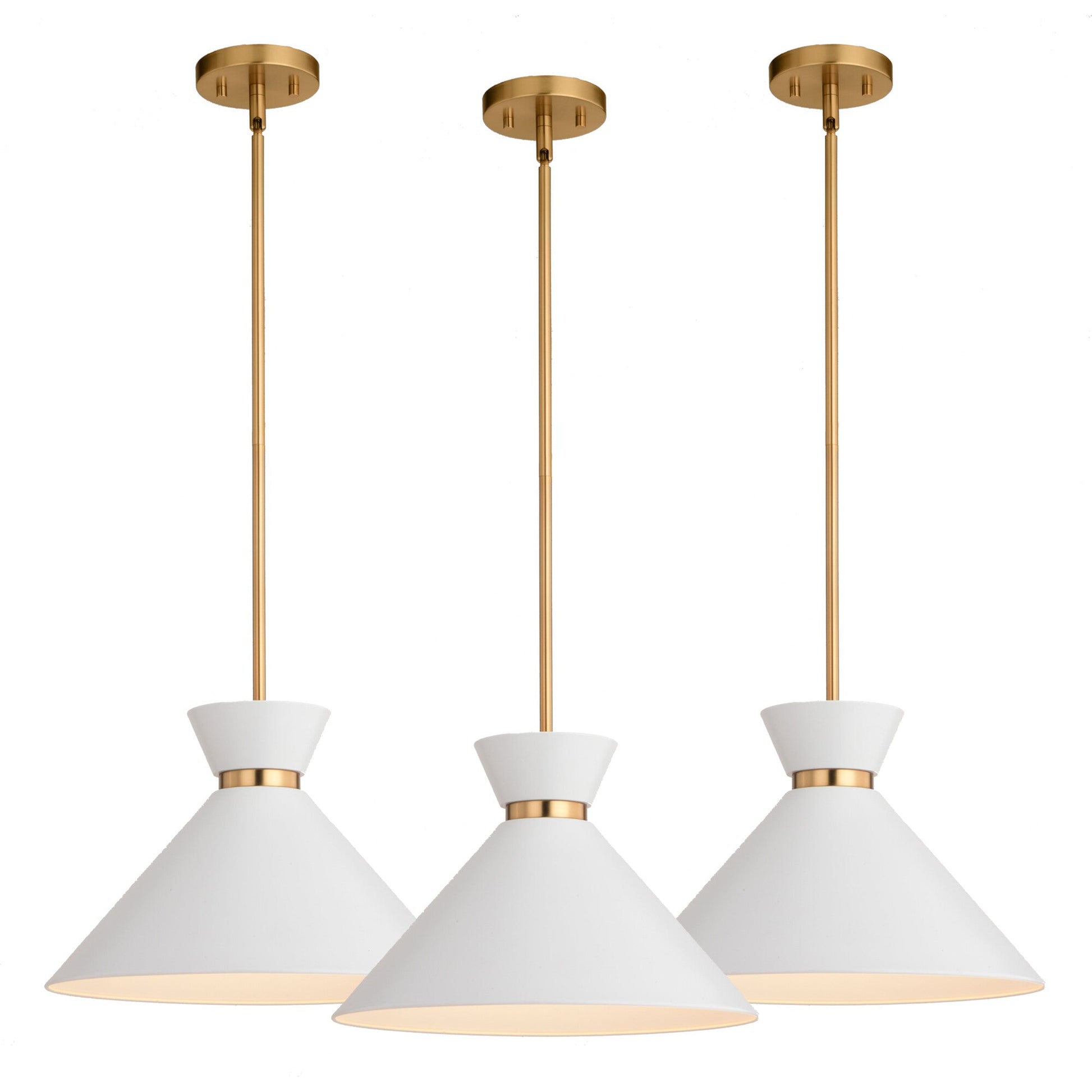 Racine 15 - in 1 Light Pendant Matte Black,White and Natural Brass - Orvon Lighting