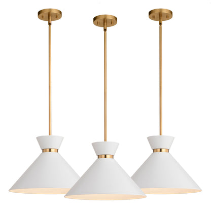 Racine 15 - in 1 Light Pendant Matte Black,White and Natural Brass - Orvon Lighting