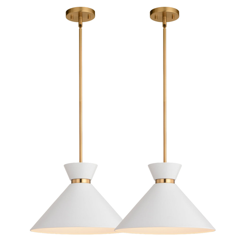 Racine 15 - in 1 Light Pendant Matte Black,White and Natural Brass - Orvon Lighting