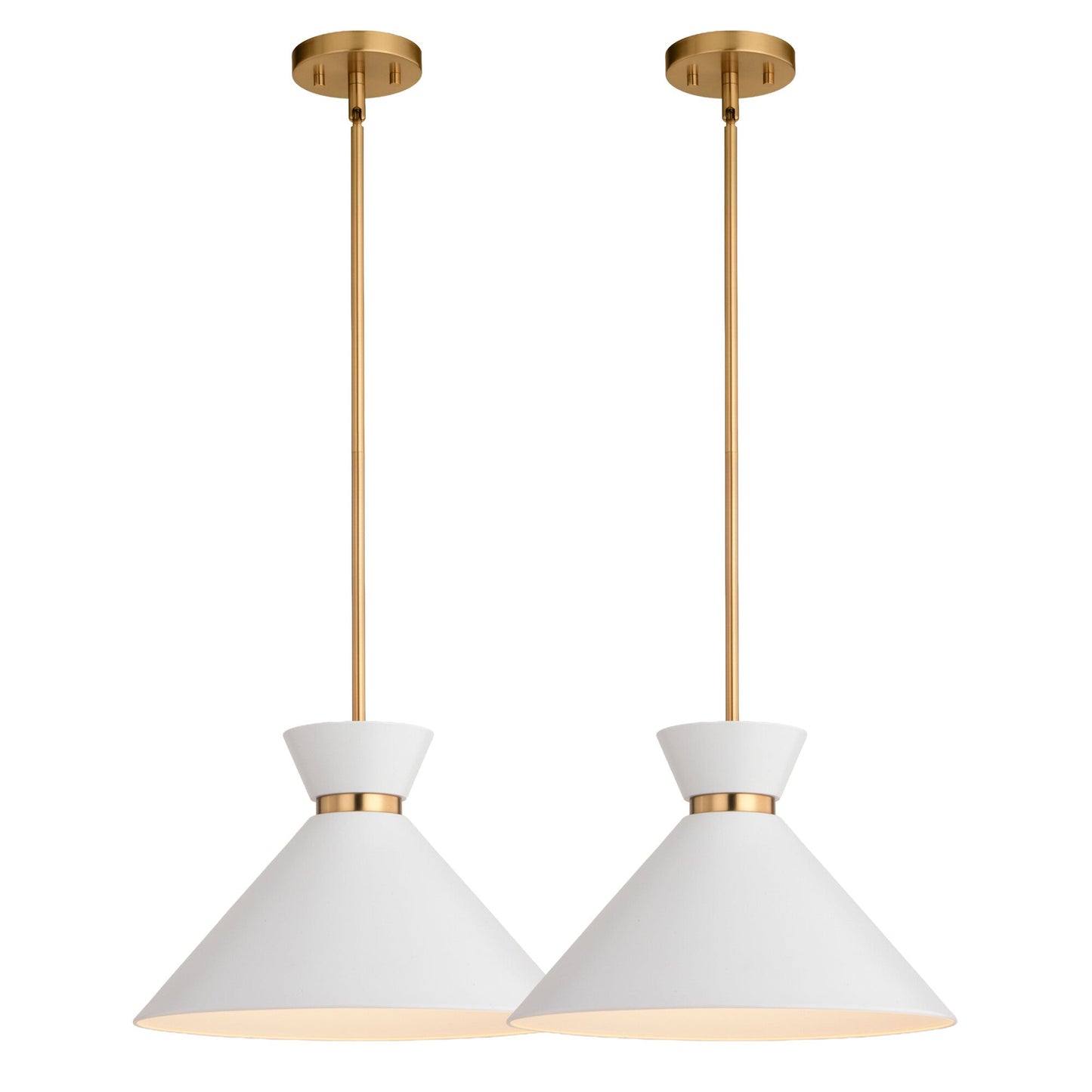 Racine 15 - in 1 Light Pendant Matte Black,White and Natural Brass - Orvon Lighting