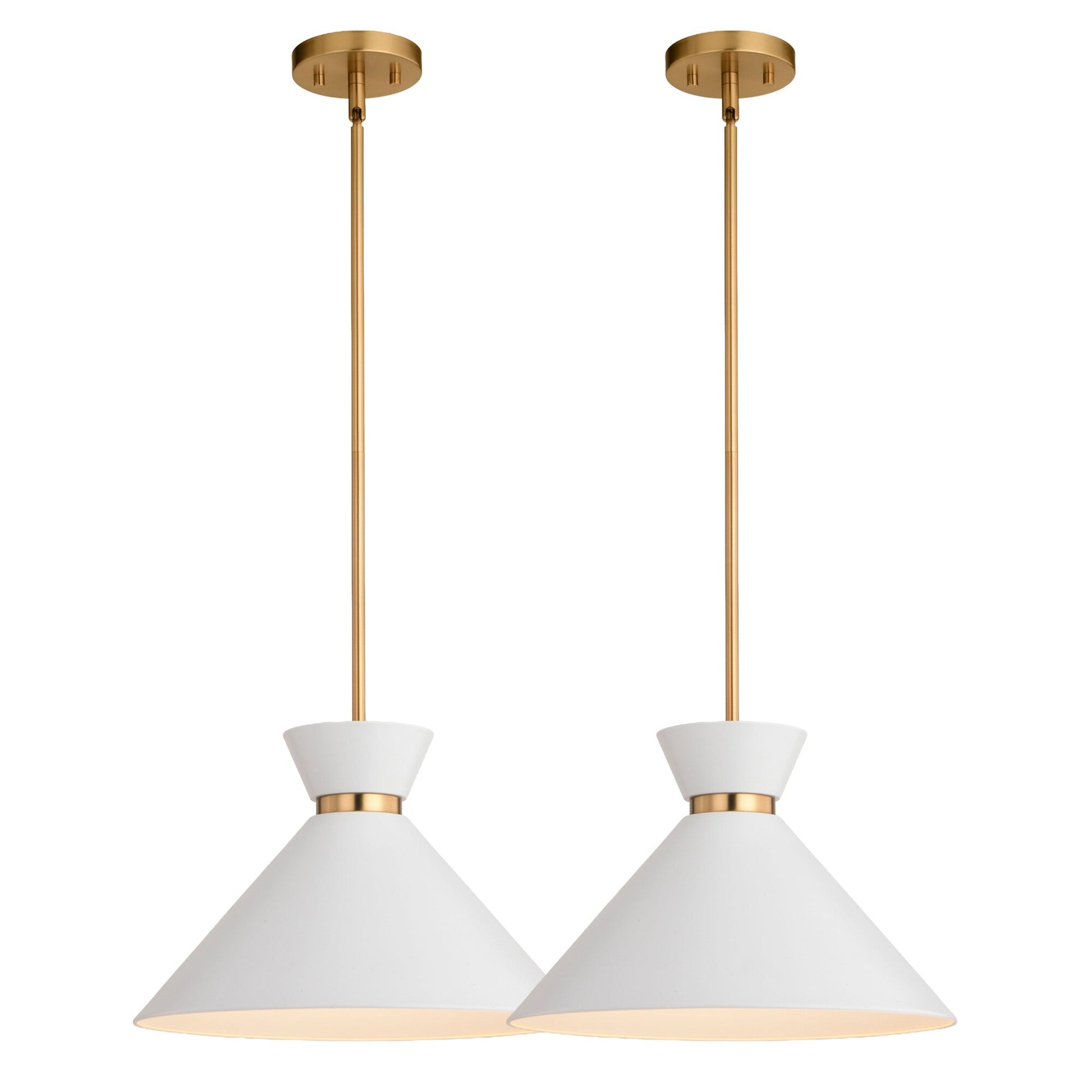 Racine 15 - in 1 Light Pendant Matte Black,White and Natural Brass - Orvon Lighting