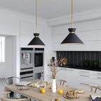 Racine 15 - in 1 Light Pendant Matte Black,White and Natural Brass - Orvon Lighting