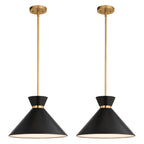 Racine 15 - in 1 Light Pendant Matte Black,White and Natural Brass - Orvon Lighting