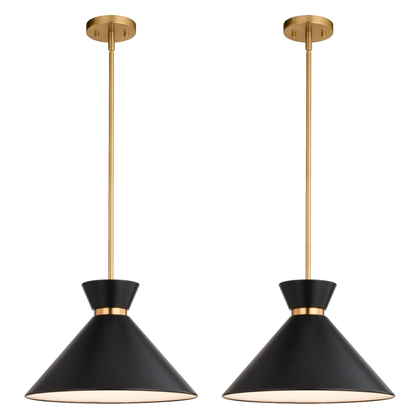 Racine 15 - in 1 Light Pendant Matte Black,White and Natural Brass - Orvon Lighting