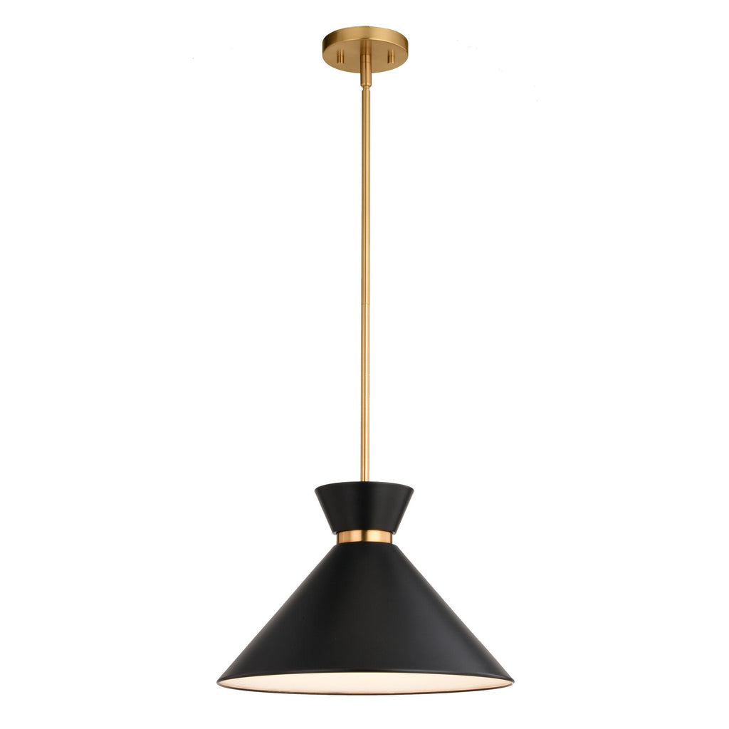 Racine 15 - in 1 Light Pendant Matte Black,White and Natural Brass - Orvon Lighting