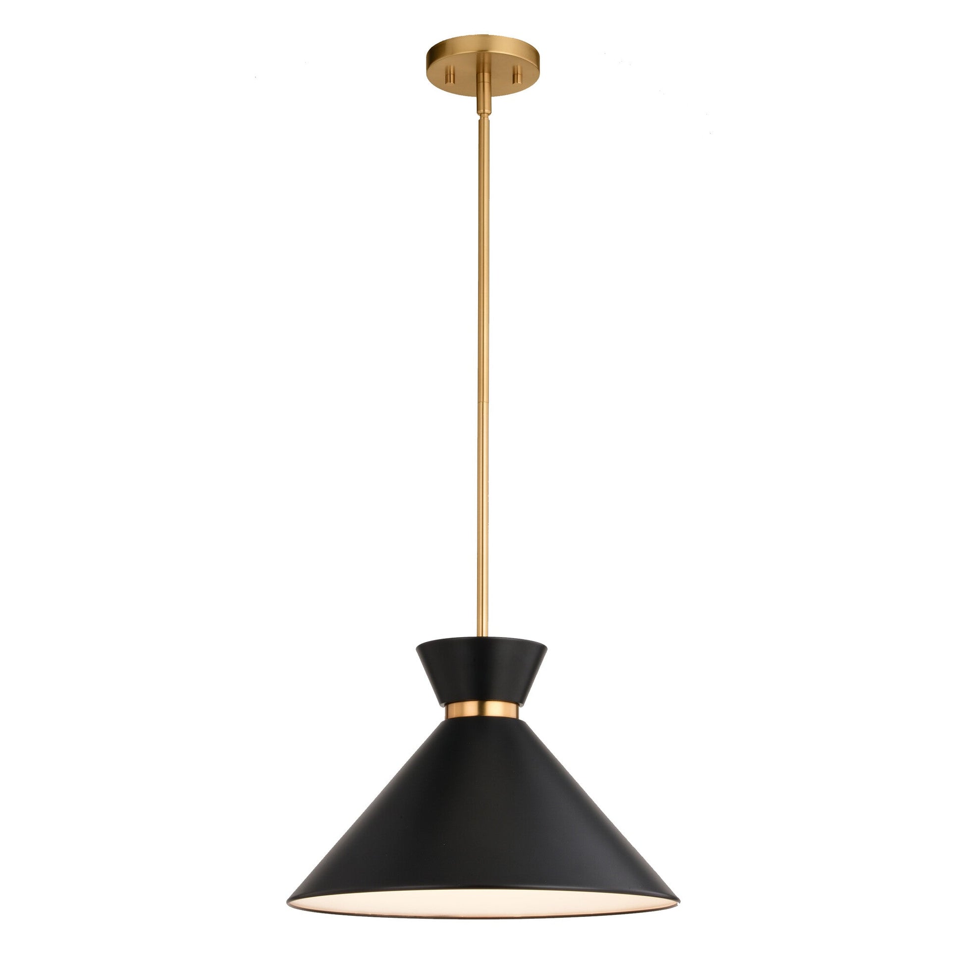 Racine 15 - in 1 Light Pendant Matte Black,White and Natural Brass - Orvon Lighting