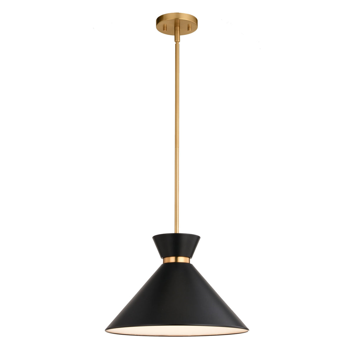 Racine 15 - in 1 Light Pendant Matte Black,White and Natural Brass - Orvon Lighting