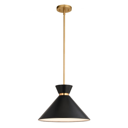Racine 15 - in 1 Light Pendant Matte Black,White and Natural Brass - Orvon Lighting