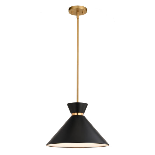 Racine 15 - in 1 Light Pendant Matte Black,White and Natural Brass - Orvon Lighting
