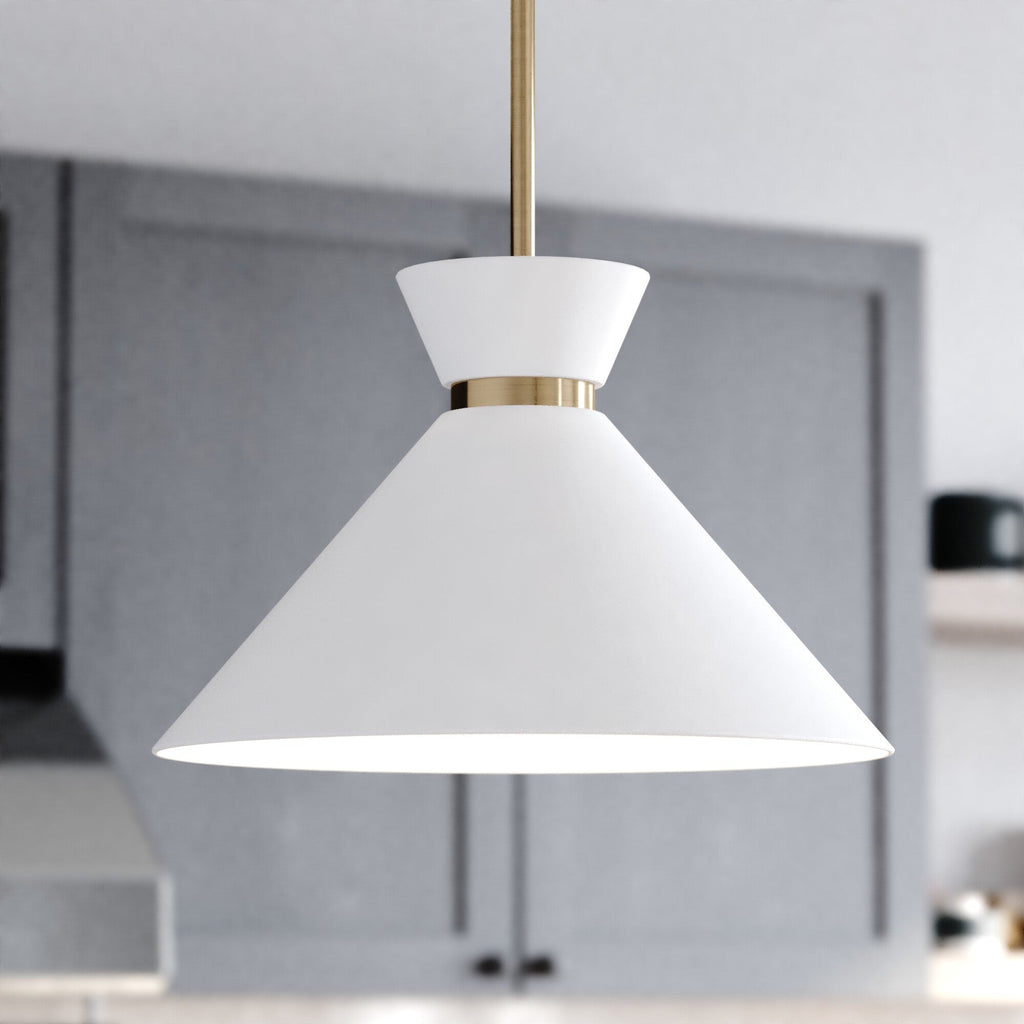 Racine 15 - in 1 Light Pendant Matte Black,White and Natural Brass - Orvon Lighting