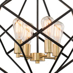 Rad 23.5 - in. 4 Light Pendant Black and Natural Brass,Satin Nickel - Orvon Lighting