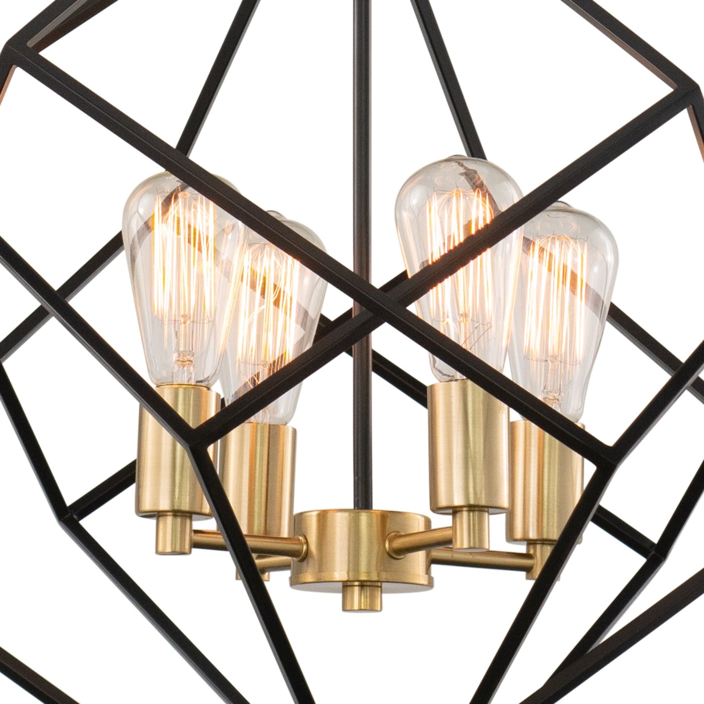 Rad 23.5 - in. 4 Light Pendant Black and Natural Brass,Satin Nickel - Orvon Lighting