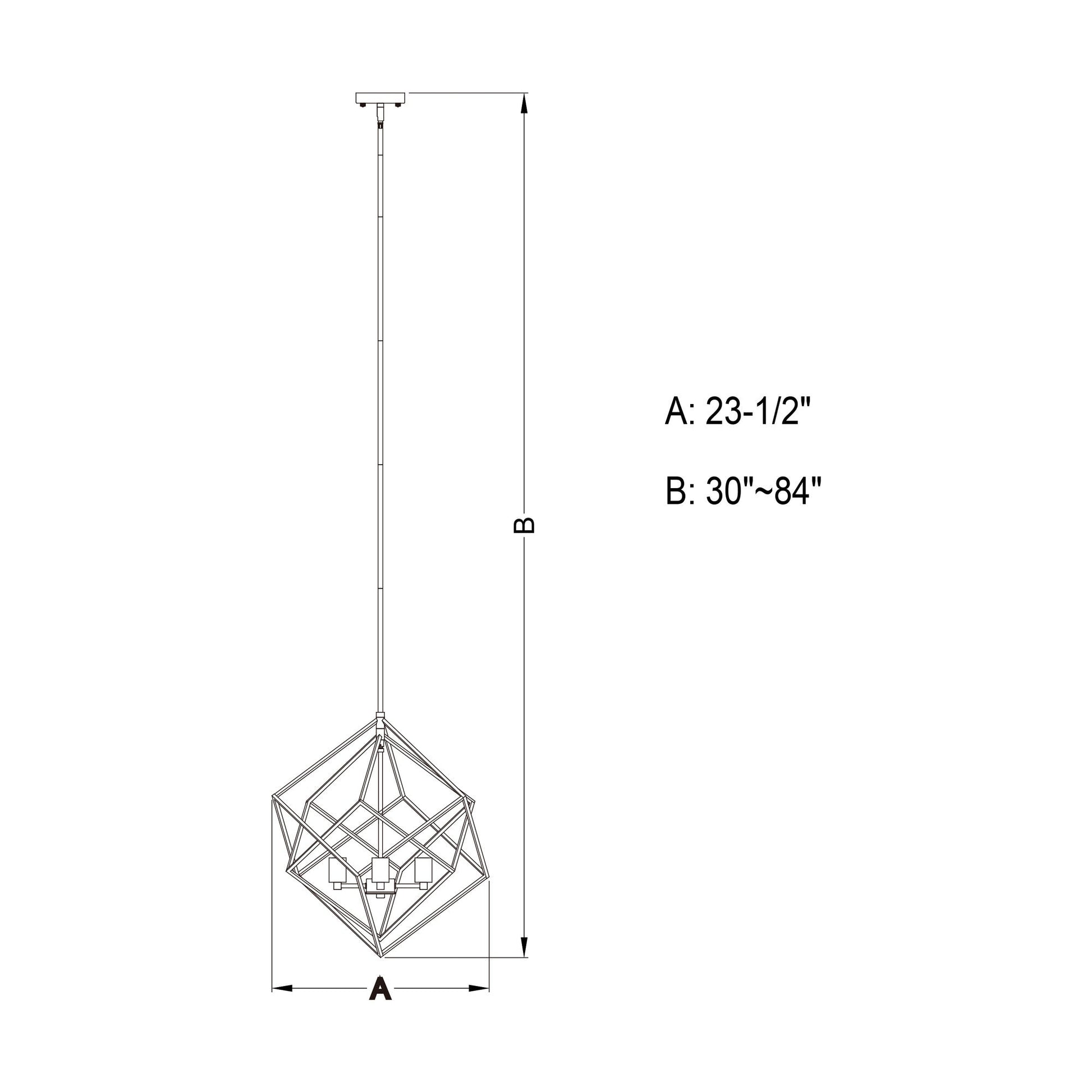 Rad 23.5 - in. 4 Light Pendant Black and Natural Brass,Satin Nickel - Orvon Lighting