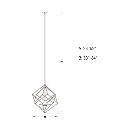 Rad 23.5 - in. 4 Light Pendant Black and Natural Brass,Satin Nickel - Orvon Lighting