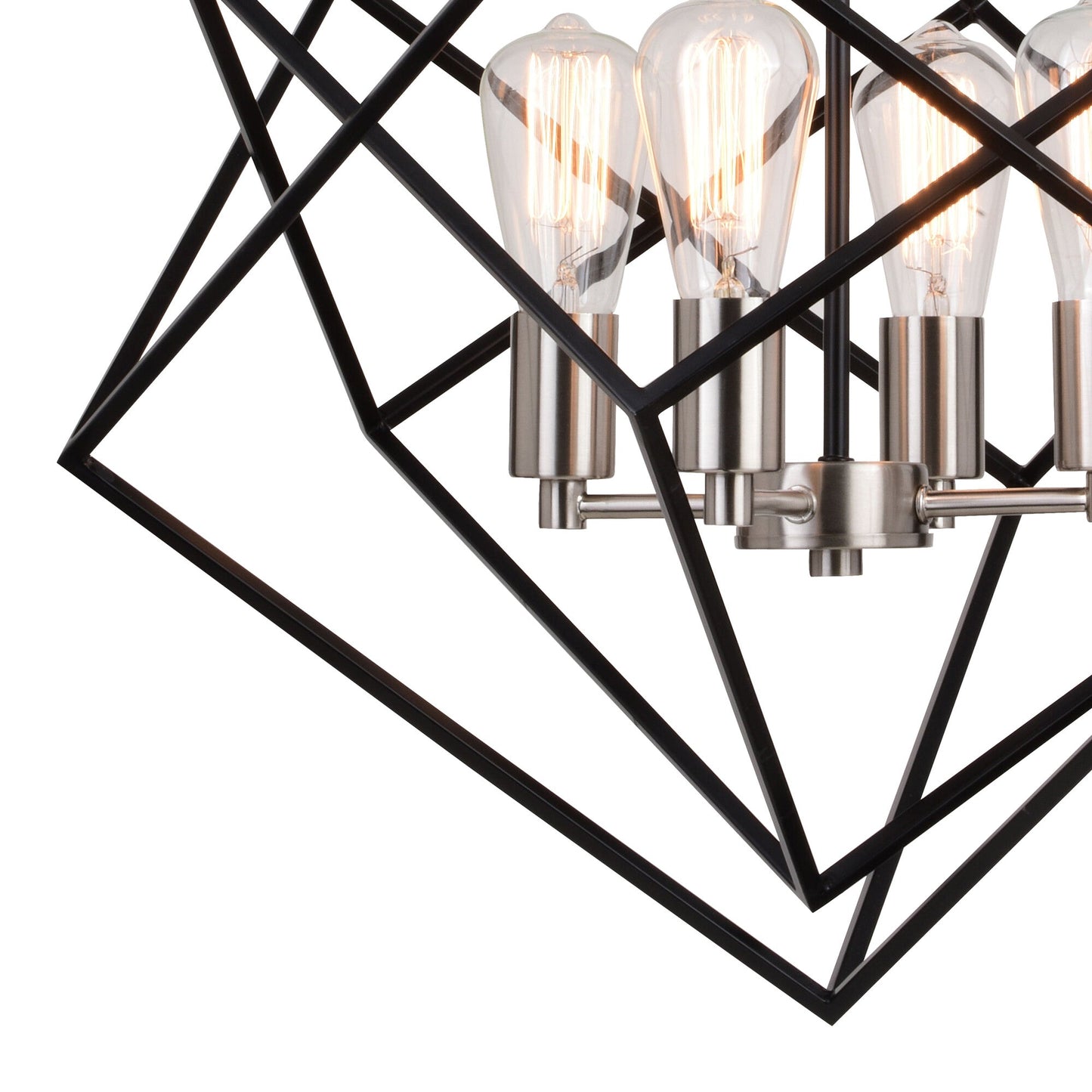 Rad 23.5 - in. 4 Light Pendant Black and Natural Brass,Satin Nickel - Orvon Lighting