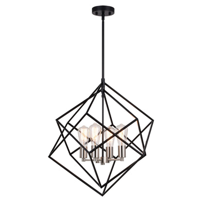 Rad 23.5 - in. 4 Light Pendant Black and Natural Brass,Satin Nickel - Orvon Lighting