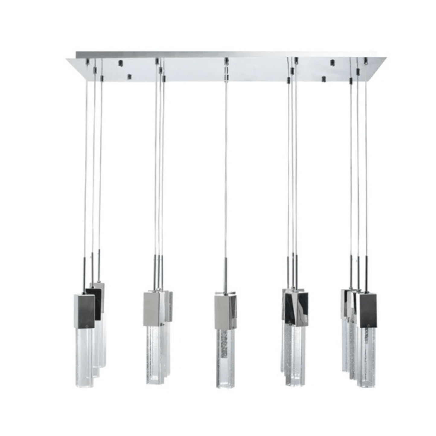 Rectangular Crystal Chandelier 15 Light - Orvon Lighting