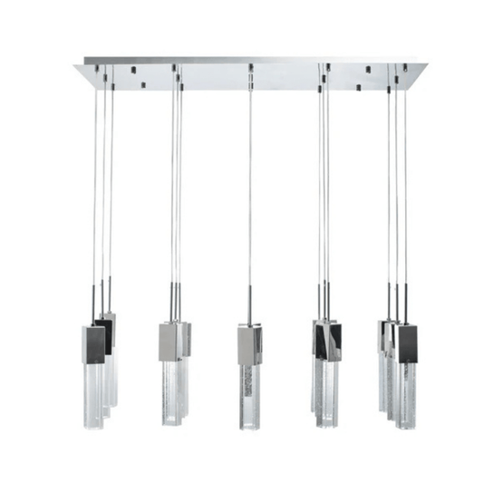 Rectangular Crystal Chandelier 15 Light - Orvon Lighting