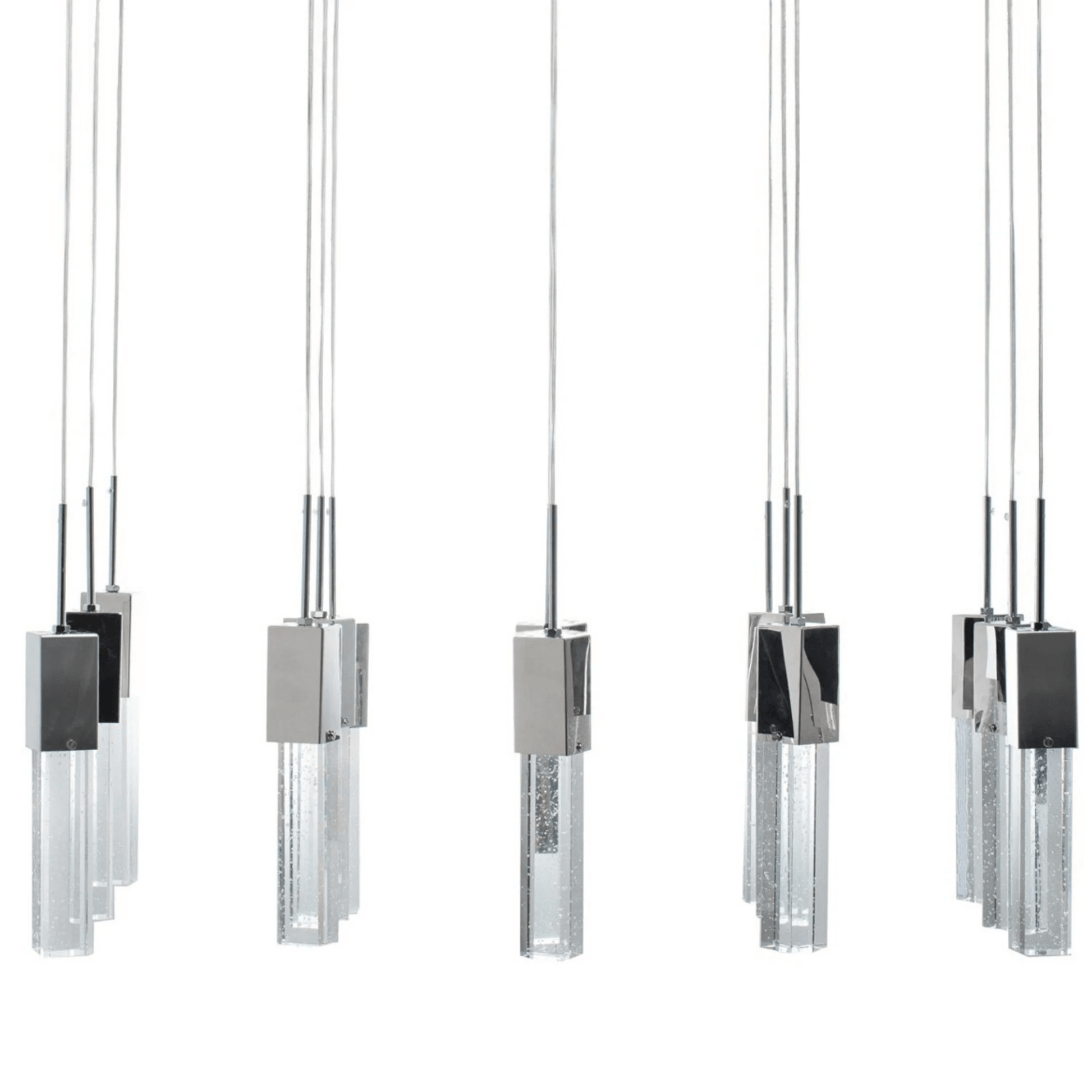 Rectangular Crystal Chandelier 15 Light - Orvon Lighting