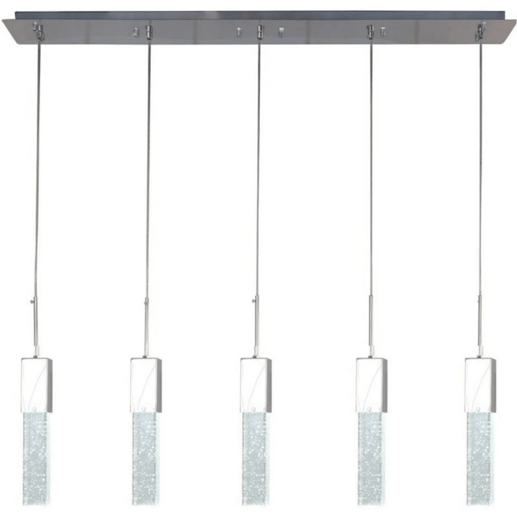 Rectangular Crystal Chandelier 5 Light - Orvon Lighting