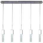 Rectangular Crystal Chandelier 5 Light - Orvon Lighting
