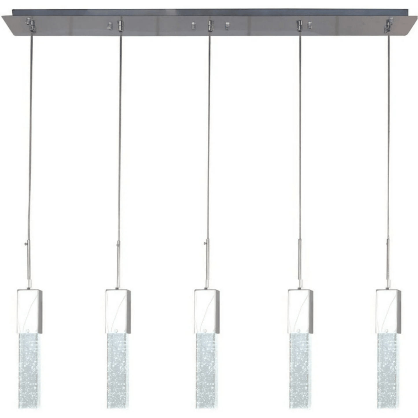 Rectangular Crystal Chandelier 5 Light - Orvon Lighting