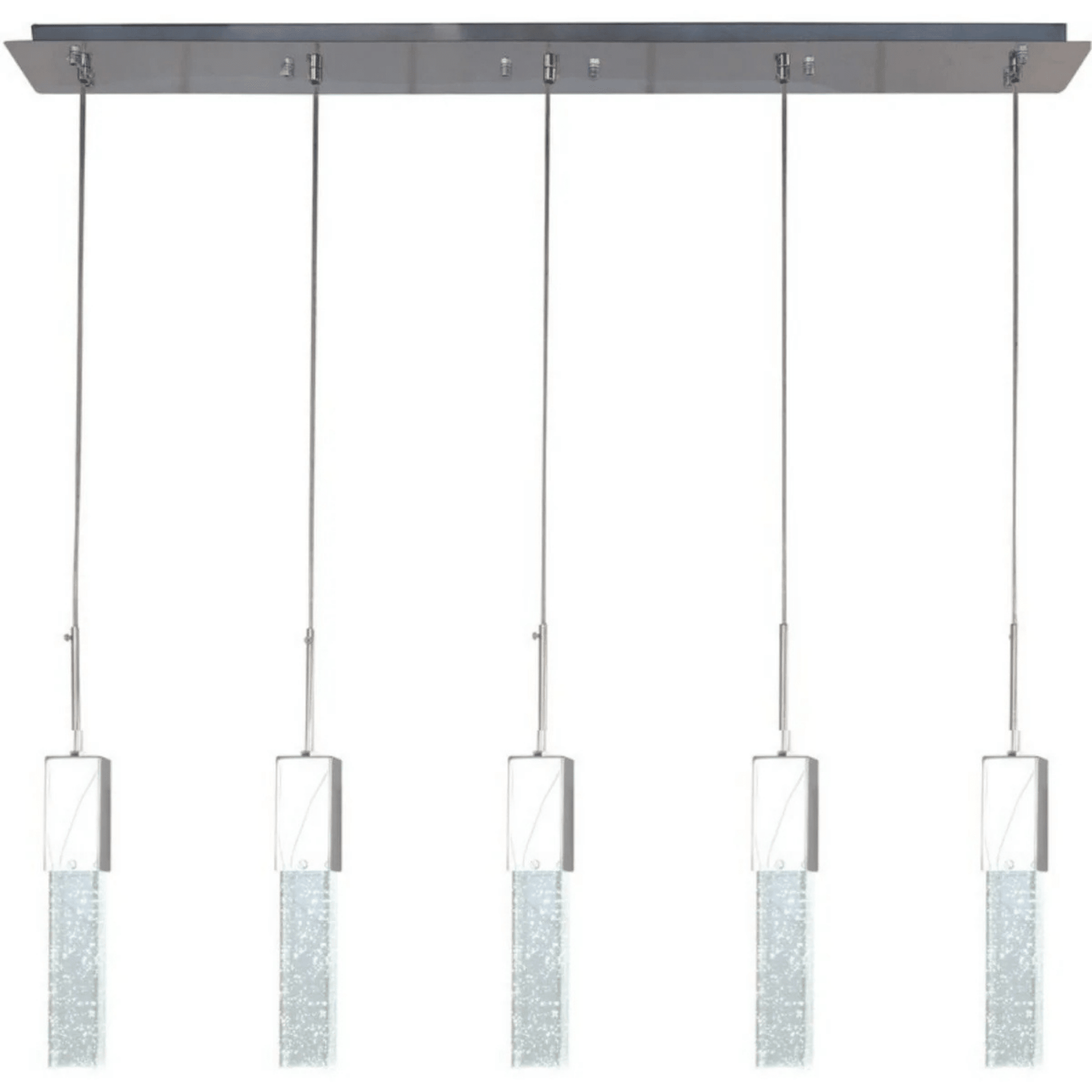 Rectangular Crystal Chandelier 5 Light - Orvon Lighting