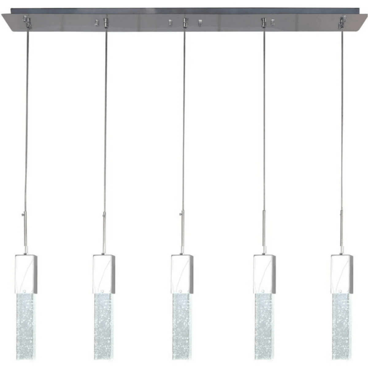 Rectangular Crystal Chandelier 5 Light - Orvon Lighting