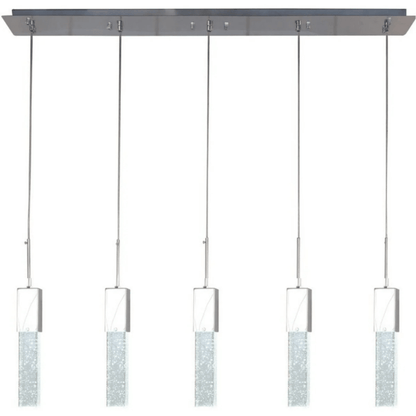 Rectangular Crystal Chandelier 5 Light - Orvon Lighting