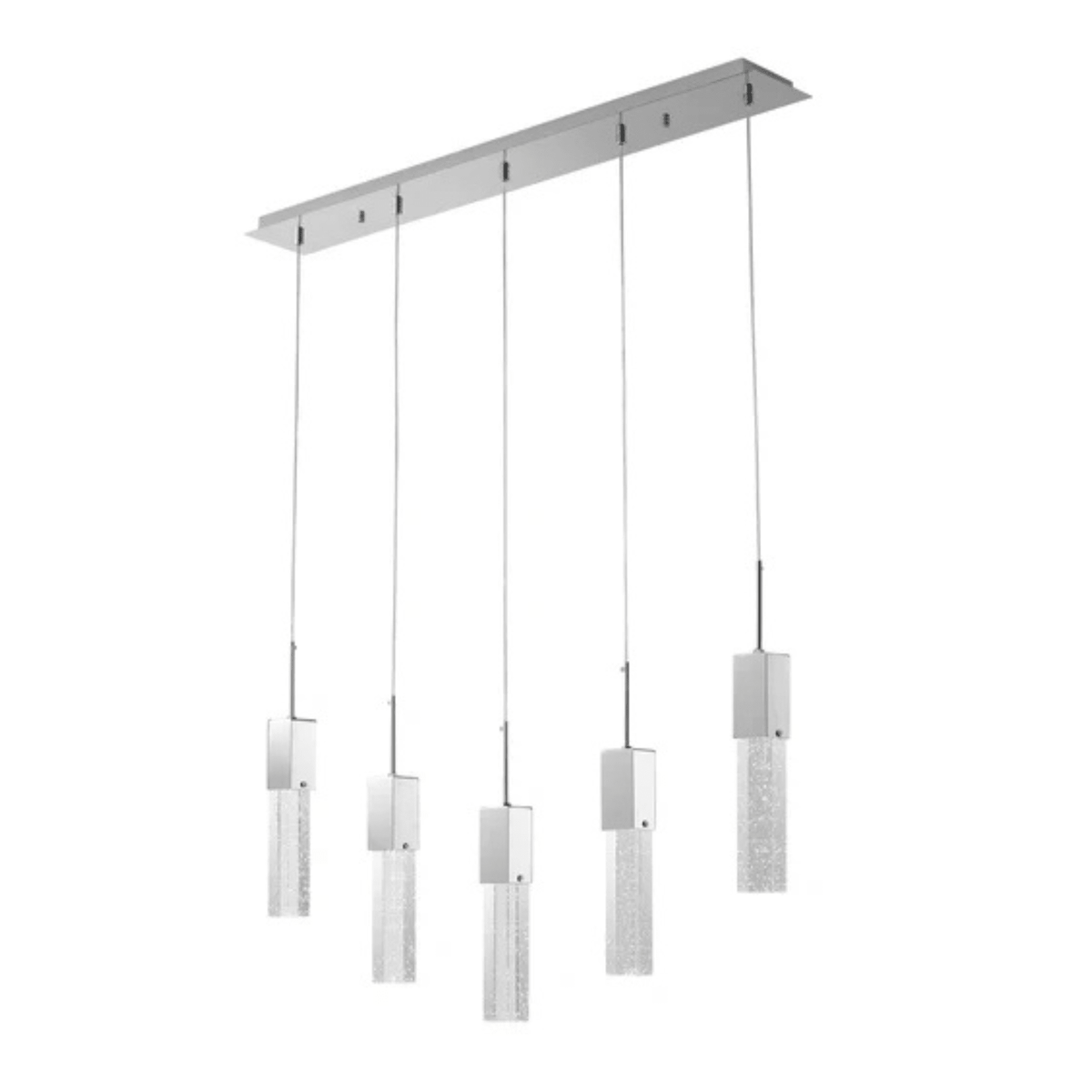 Rectangular Crystal Chandelier 5 Light - Orvon Lighting
