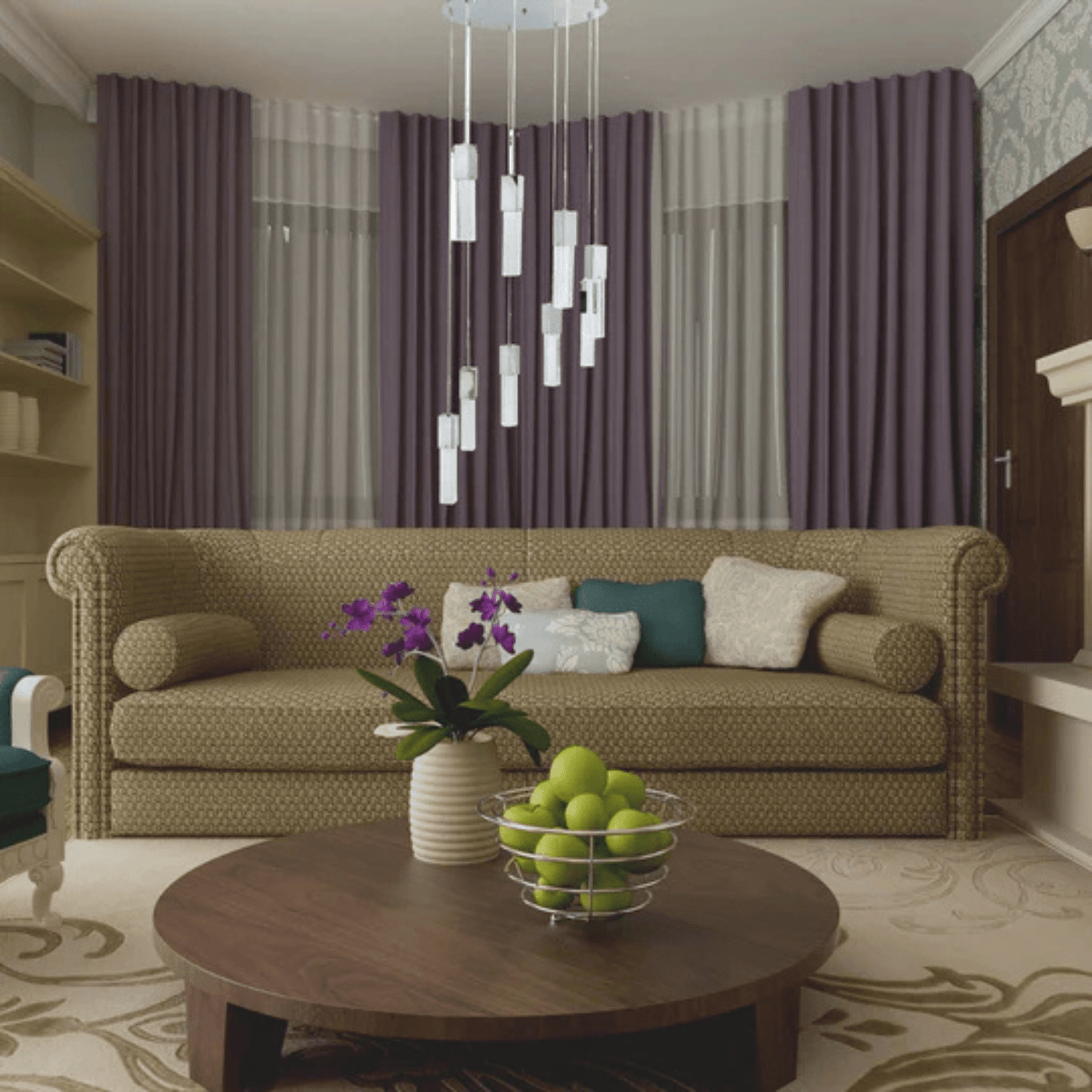 Rectangular Crystal Chandelier 9 Light - Orvon Lighting