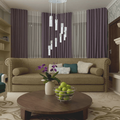 Rectangular Crystal Chandelier 9 Light - Orvon Lighting