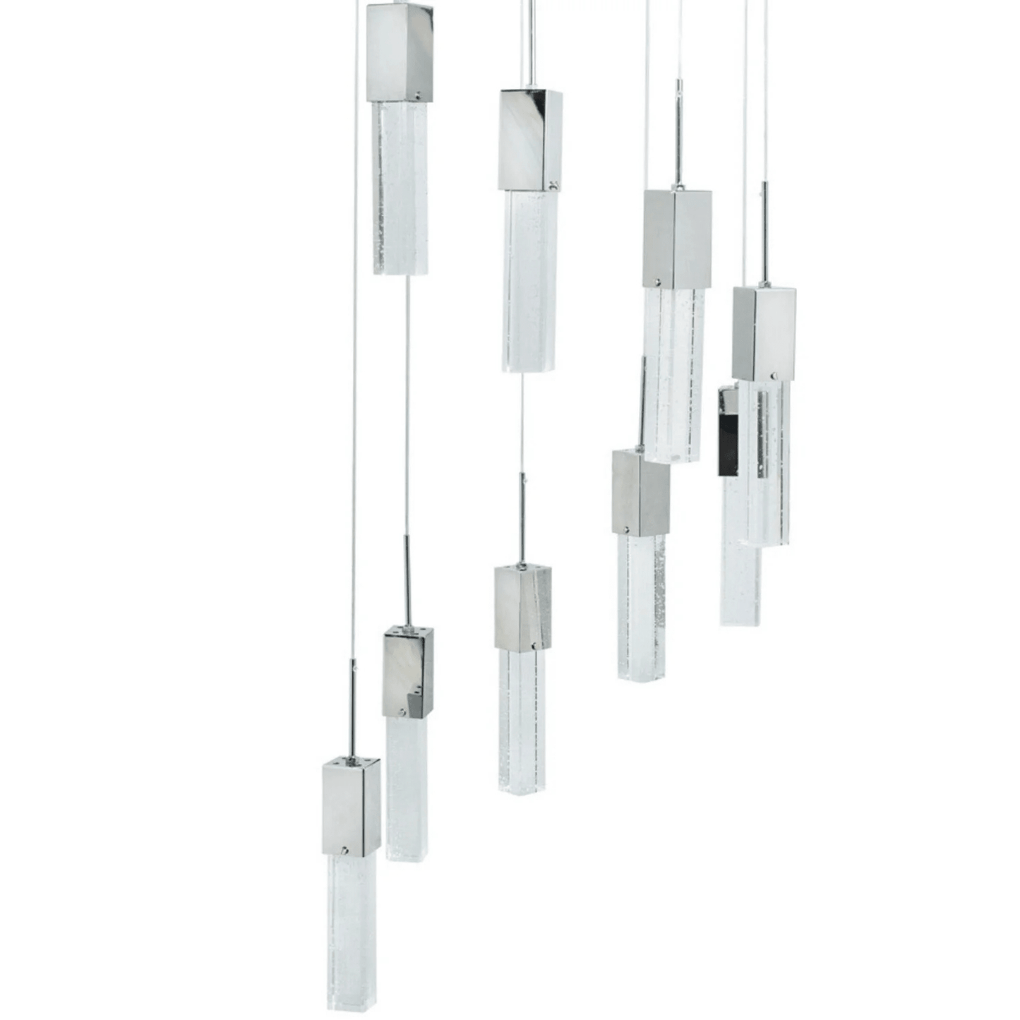 Rectangular Crystal Chandelier 9 Light - Orvon Lighting