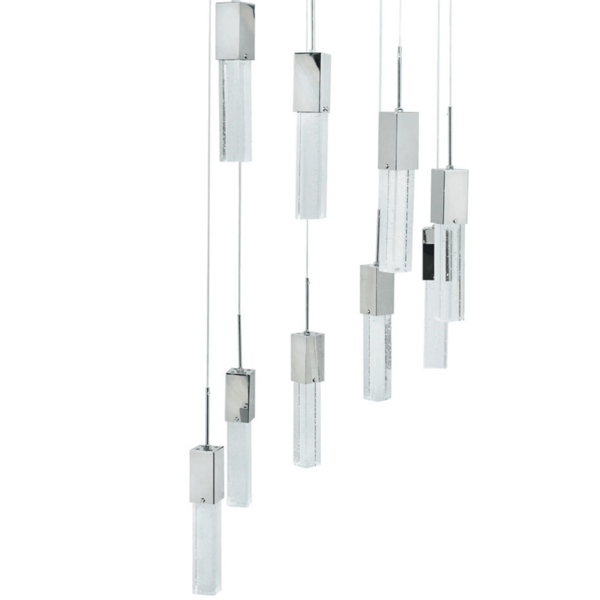 Rectangular Crystal Chandelier 9 Light - Orvon Lighting