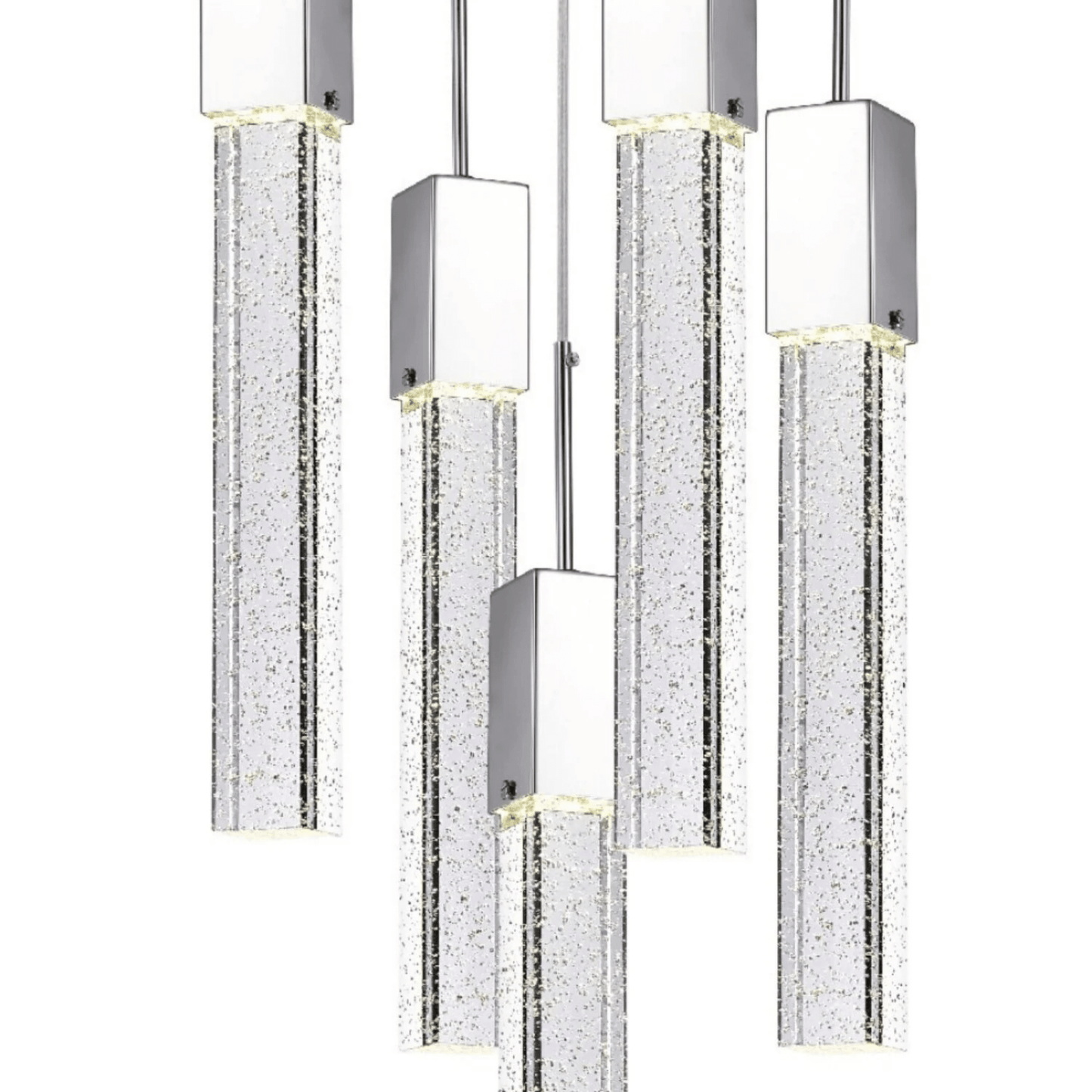 Rectangular Crystal Chandelier XL 5 Light - Orvon Lighting