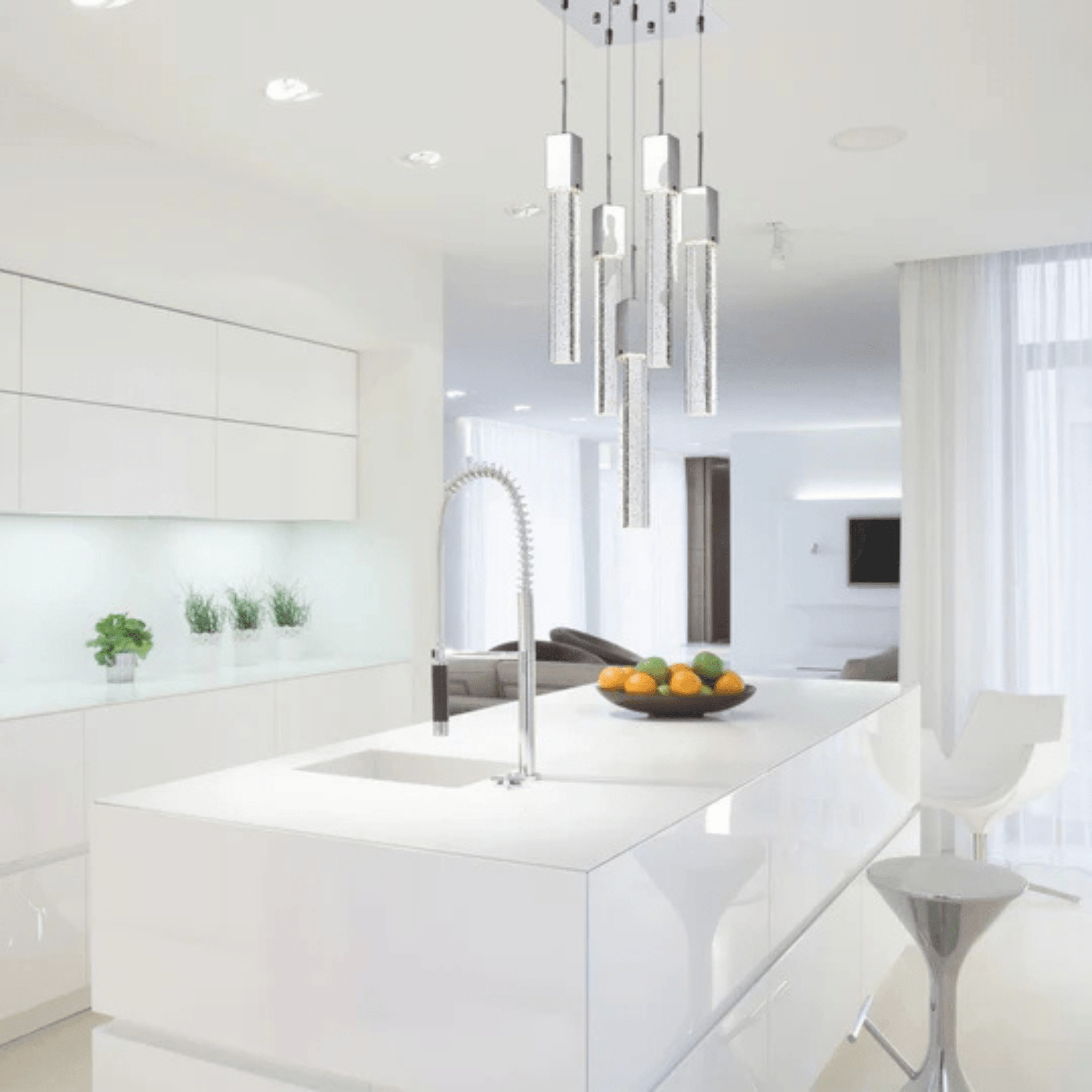 Rectangular Crystal Chandelier XL 5 Light - Orvon Lighting