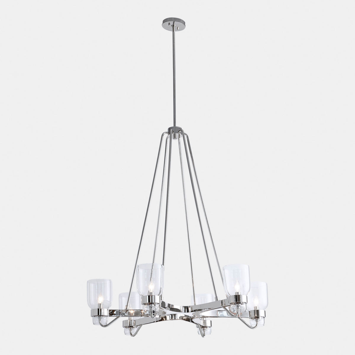 Global Views Richard Six Light Chandelier – Shiny Nickel additional product view